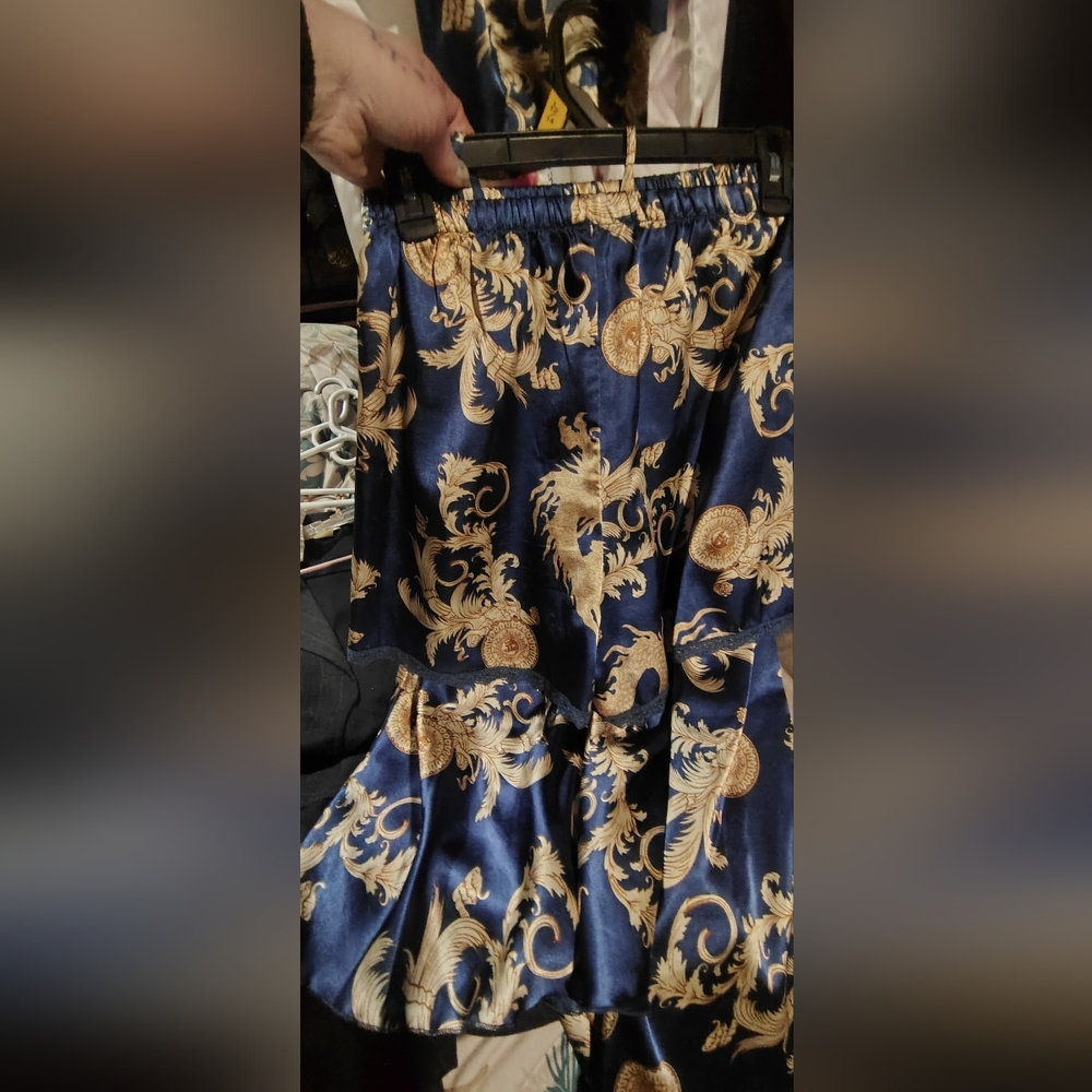 Dragon Print Robe And Shorts And Cami And Pants